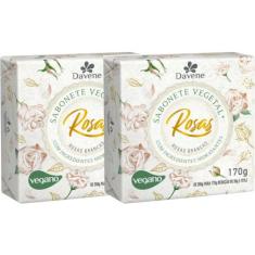 2UN Sabonete Vegetal Rosas Brancas 170g Davene