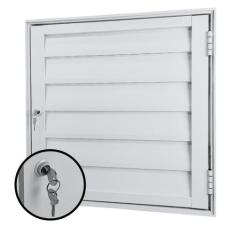 Porta Alçapão Alumínio Branco Venezianas Ventiladas Linha - Atlantica