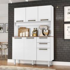 Armário para Cozinha 6 Portas 2 Gavetas 120 Cm - Zanzini