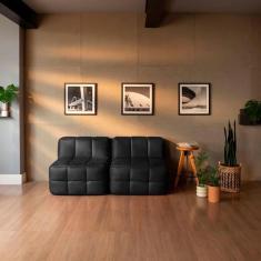 Sofá Guldi Popup com 2 Módulos Centrais material sintético Preto