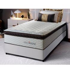 Conjunto Cama Box Espuma San Diego Branco Solteiro 88x188x67