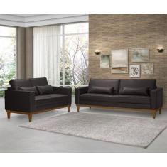 Sofá Living 3 e 2 Lugares Valência - 2,20/1,58mts - material sintético