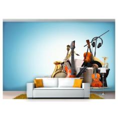 Papel De Parede Instrumentos Musicais 3D Mus10 - Você Decora
