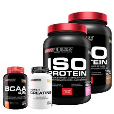 KIT 2x Whey Protein Iso Protein 900g + BCAA 100g + Creatina 100g - Bodybuilders-Unissex