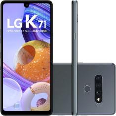 Smartphone LG K71 128GB 4G Wi-Fi Tela 6.8'' Dual Chip 4GB RAM Câmera Quádrupla + Selfie 32MP - Titânio
