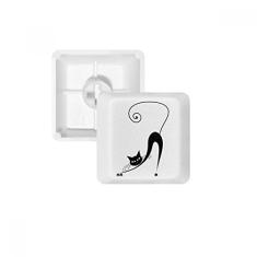 Black Cat Stretch Halloween Animal Art Outline Teclado mecânico PBT Gaming Upgrade Kit