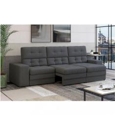 Sofá 3 Lugares 230cm Veludo Retrátil Reclinável Roma Besthouse