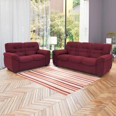 Sofá de 3 e 2 Lugares Linoforte Stillus II com 154 cm e 204 de Larguras e Revestidos em Tecido Suede