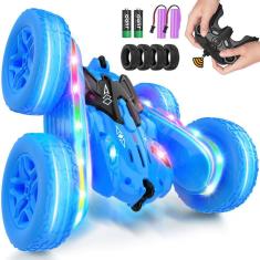 Carro de controle remoto Jimdella RC Cars com luzes azuis de 4 a 6 anos