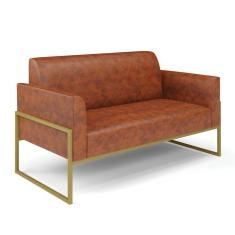 Sofá Namoradeira Base Industrial Alta Dourado Marisa Corano Nozes D03 - D\`rossi