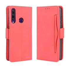 Capa com compartimento para cartão para Huawei Y6P, capa flip de couro para Huawei Y6P, capa magnética retrô para celular, capa carteira de telefone com compartimentos para cartões