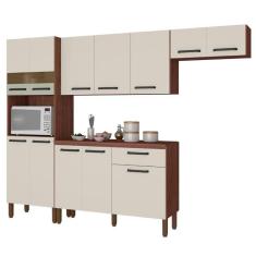 Armário De Cozinha Completo Palma Nogueira Off White