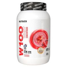 Whey Protein W100 Concentrado 900g Nutrata, Morango