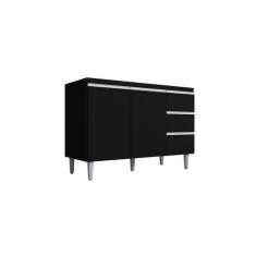 Balcão Gabinete Para Pia Andreia Branco Sem Tampo 120cm 2 Portas 3 Gav