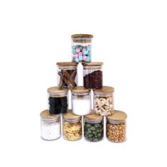 Potes de Vidro P/ Mantimentos 200ml C/ Tampa Bambu - 10 Pçs Oikos, U, 