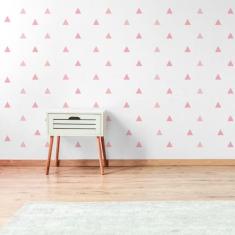 Adesivo de Parede Triangulos Tons de Rosa 121un - Quartinhos