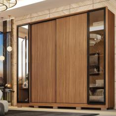 Guarda Roupa Casal 4 Portas 2 Portas em Reflecta com Pés Amendola Touch/Nude  Tx Demartêz