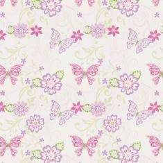 Papel De Parede Adesivo Borboletas E Flores Quarto Infantil