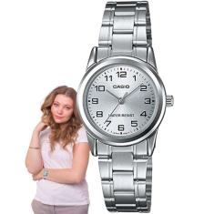 Relógio Casio Feminino Analógico Prata LTP-V001D-7BUDF