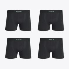Kit 4 Cuecas Lupo Boxer Micromodal Sem Costura 00661, Grafite, P