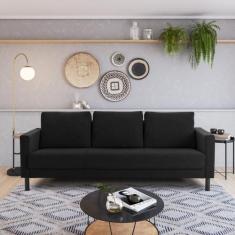 Sofá 3 Lugares com Usb em Linho Antúrio CabeCasa MadeiraOriginals - Ca