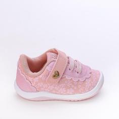 Tênis Infantil Feminino Kidy Floral com Brilho Ro-Feminino