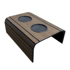 Bandeja Esteira para Braço de Sofá com Porta Copo Tabaco