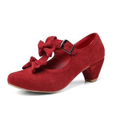 GATUXUS Sapato feminino Mary Jane laço salto grosso médio sapato de salto alto doce Lolita, Vermelho, 9
