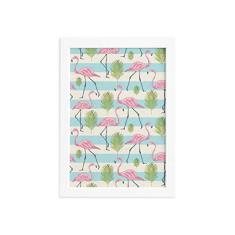 Quadro Flamingo Moldura Branca 22x32cm