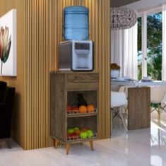 Balcão Multiuso Canela com 1 Gaveta e Pé Palito de Madeira