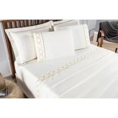 Jogo De Lençol Queen Infinity 400 Fios Micropercal Bordado - Nathalia 