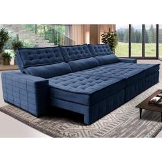 Sofá Retrátil e Reclinável 3,55m Cama inBox Big Puffer. com SoftGel D40 Velupluma