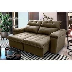 Sofá Retrátil Reclinável Verona 1.80m Suede Velut Bege Molas no Assento - King House