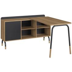 Mesa Escrivaninha Em L 28004 Hanover Nero Artesano Hanover Nero