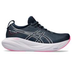 ASICS Gel-Nimbus 25 Tênis de corrida feminino, Dica azul francês/lilás, 5.5 Wide