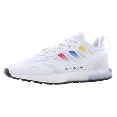 adidas Men's Originals ZX 2K Boost 2.0 Running Shoes in White/White Size 9