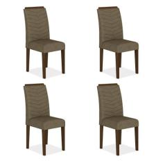Conjunto 4 Cadeiras Lisboa Imbuia/ Cappuccino - Moveis Arapongas