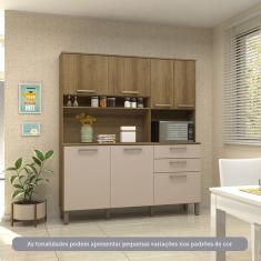 Cozinha Compacta 165,40cm 7 Portas e 2 Gavetas com Tampo 353 Luciane Móveis