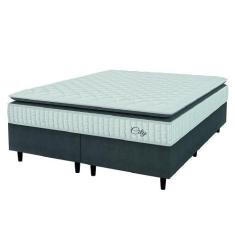 Cama Box Colchão Casal Queen Molas Ensacadas City Pillow Top 158x198x6