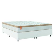 Cama Box Colchão Casal King Molas Ensacadas Real 193x203x65cm Branco /