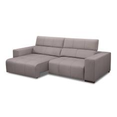 Sofá Decorativo Barbosa 5 Lugares Sala De Estar 290cm Reclinável E Retrátil Couro Avelã