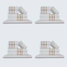 Jogo De Toalhas 24 Pçs Coleção Montreal 100% Algodão Branco