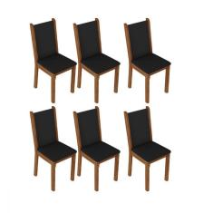 Kit 6 Cadeiras Rustic/Preto Madesa 4291