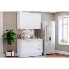 Cozinha Completa Americana (1 Aéreo, 1 Balcão, 1 Complemento) 3 Peças Branco - Henn