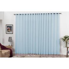 Cortina para Quarto e Sala 3,00x2,50 Com Ilhos Para Varão Azul Claro -