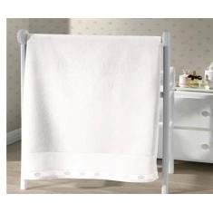 Toalha de Banho Velour para Bordar Baby Classic Dohler, Branca