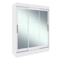 Guarda-roupa Casal 3 Portas de Correr 2 Gavetas Porto com 9 Espelhos -