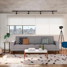 Sofá Viena 4 Lugares Linho Cinza 280 cm - Mobly
