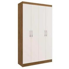 Armário Multiuso Dueto 4 Portas 8 Prateleiras Doripel Cor Nogueira Off