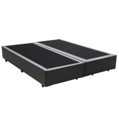Base Box Casal Bipartido HomeQueen Corino Cinza 40x138x188